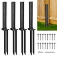 Fence Post Anchor Kit, Heavy Duty Steel Fence Post Repair Stakes, Fence
