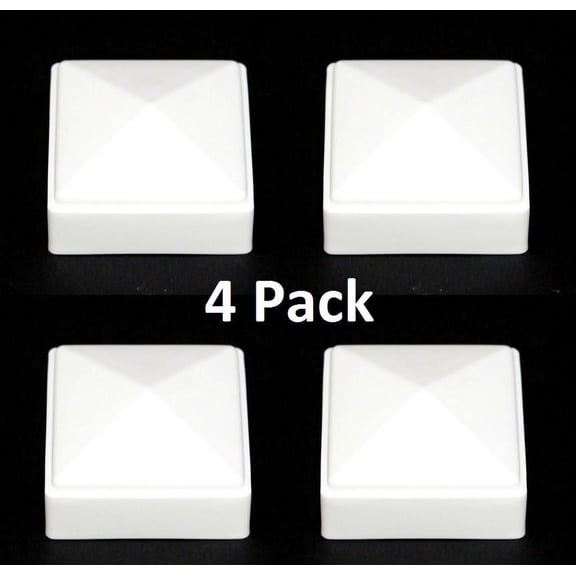 Fence Post Plastic WHITE Caps 2 x 2 WHITE (4 Pack)