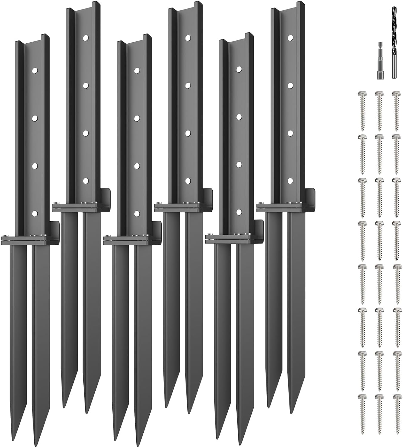 Fence Post Repair Kit,Heavy Duty Steel Fence Post Repair Stakes for