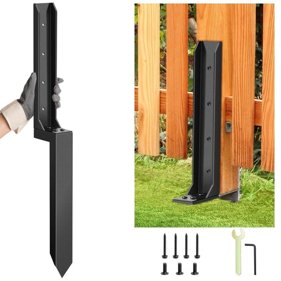 Fence Post Repair Kit, Heavy Duty Steel Fence Post Stake, H Shaped Post Support for Leaning Wood Fence, Mailbox, Gate Post Repair, No Dig Anchor for Outdoor Use