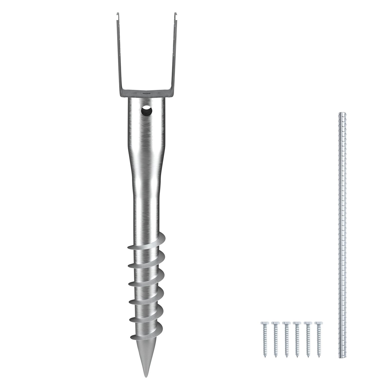 Fence Post Spike for 3.5" Timber, Thickened Hard Steel, Corrosion-Resistant Powder Coating, Spiral Bottom, Easy Ground Installation for Fencing