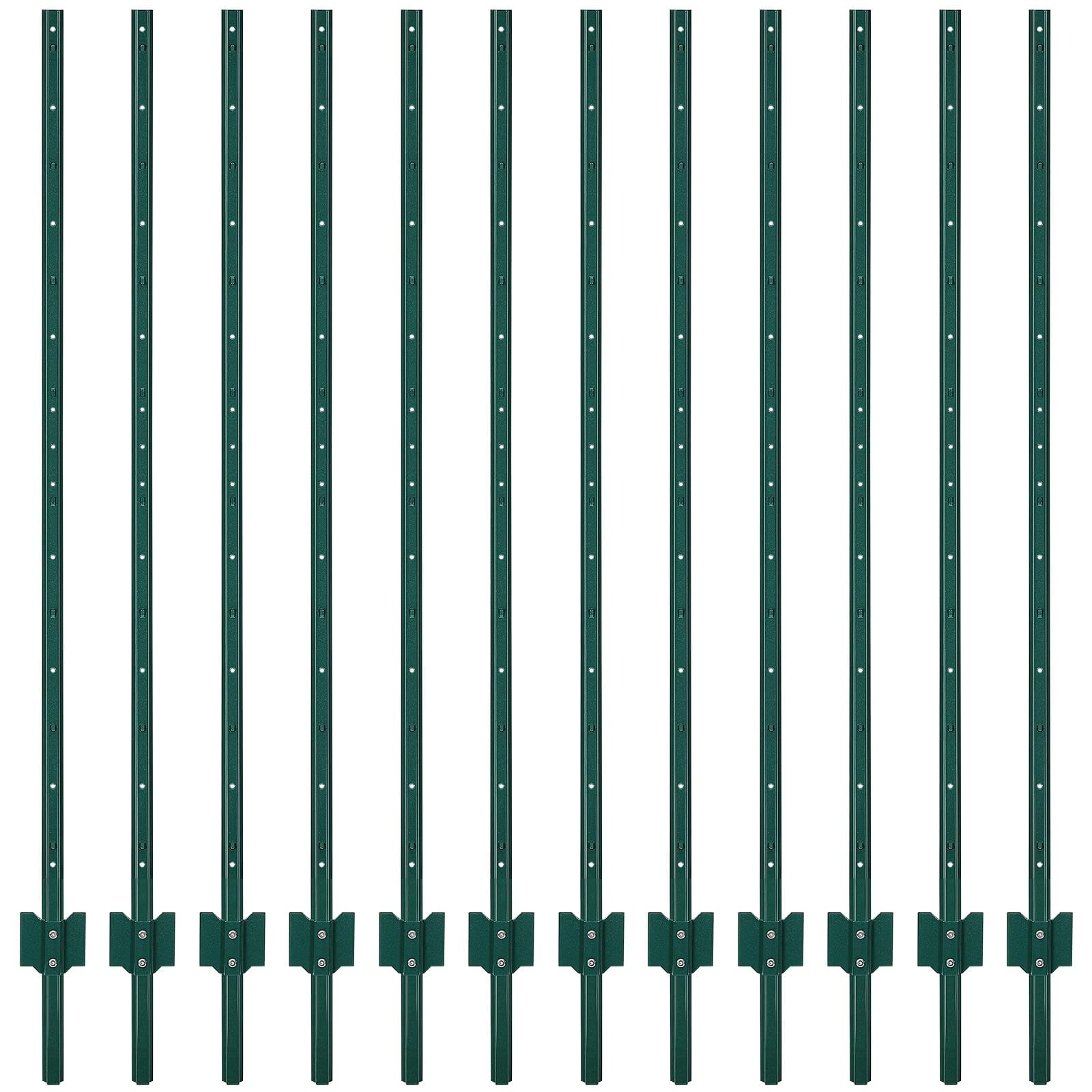 Fence Posts, 3/4/5/6/7FT Sturdy Duty Metal Fence Post, No Dig Garden U Post for Wire Fencing Steel Post for Yard, Outdoor Wire