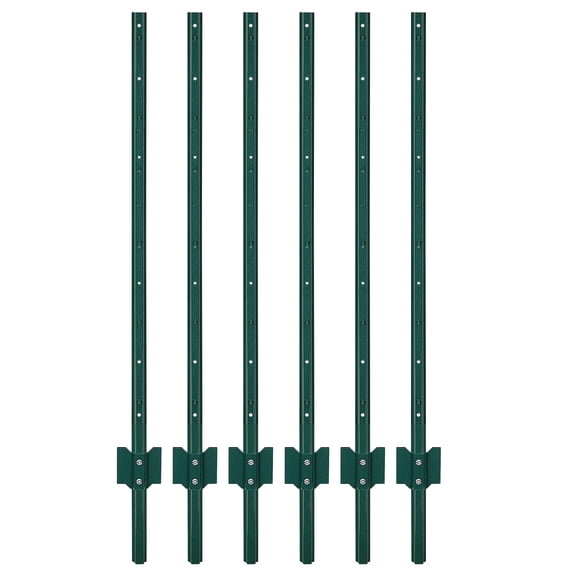 Fence Posts, 3/4/5/6/7FT Sturdy Duty Metal Fence Post, No Dig Garden U Post for Wire Fencing Steel Post for Yard, Outdoor Wire