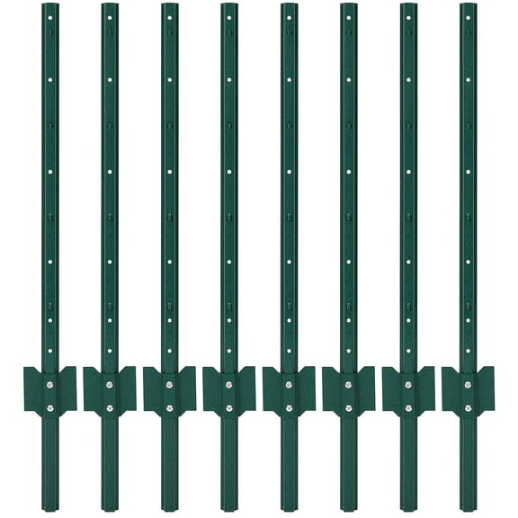 Fence Posts, 3/4/5/6/7FT Sturdy Duty Metal Fence Post, No Dig Garden U Post for Wire Fencing Steel Post for Yard, Outdoor Wire