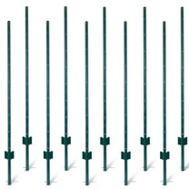 Fence Posts 5Feet - 5 /10 Pack Heavy Duty Metal Fence Post with U-Channel, Steel Fence U-Post for Holding Garden Wire Fence, Corner Anchor Posts etc.