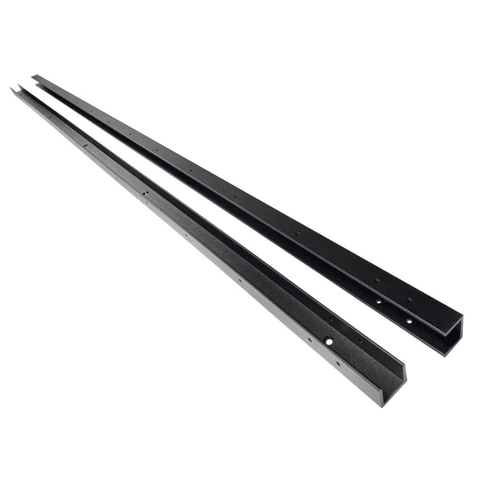 Fence Rail Channels 70 in. 2 Pack Black Aluminum Channel Kit for 6 ft