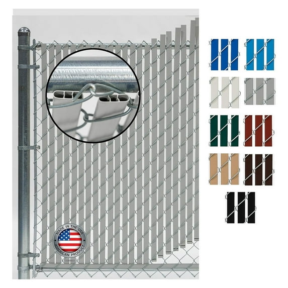 Fence Source Double-Double Bottom Locking Privacy Fence Slat (9 Colors) Double Wall Reinforced with Two Legs Inside - a 4 Foot high Chain Fence (Slat Lenth 44.5", Gray)