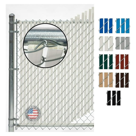 Fence Source Double-Double Bottom Locking Privacy Fence Slat (9 Colors) Double Wall Reinforced with Two Legs Inside - a 6’ high Chain Fence (Slat Lenth 68.5", White)