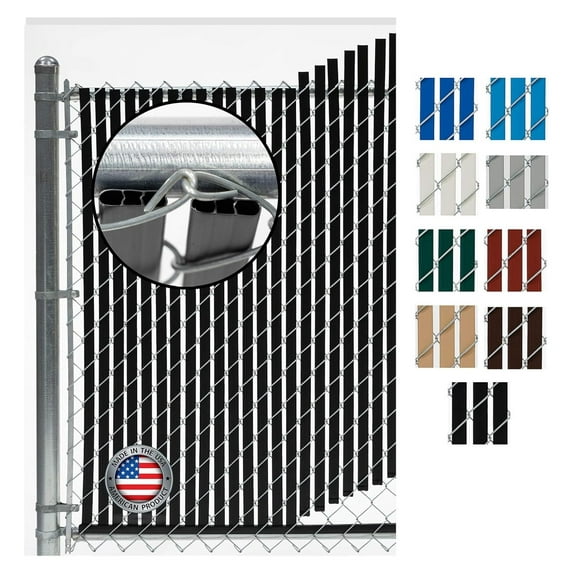 Fence Source Double-Double Bottom Locking Privacy Fence Slat (9 Colors) Double Wall Reinforced with Two Legs Inside - Made Available for a 6’ high Chain Fence (6 ft, Black)