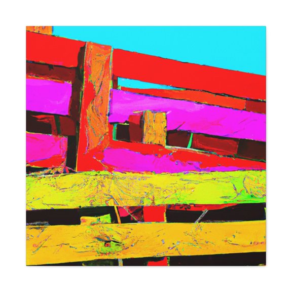 Fence and Fluttering Birds - Canvas