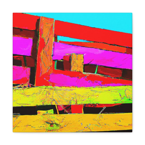 Fence and Fluttering Birds - Canvas