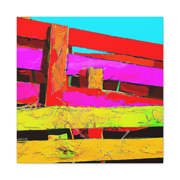 Fence and Fluttering Birds - Canvas