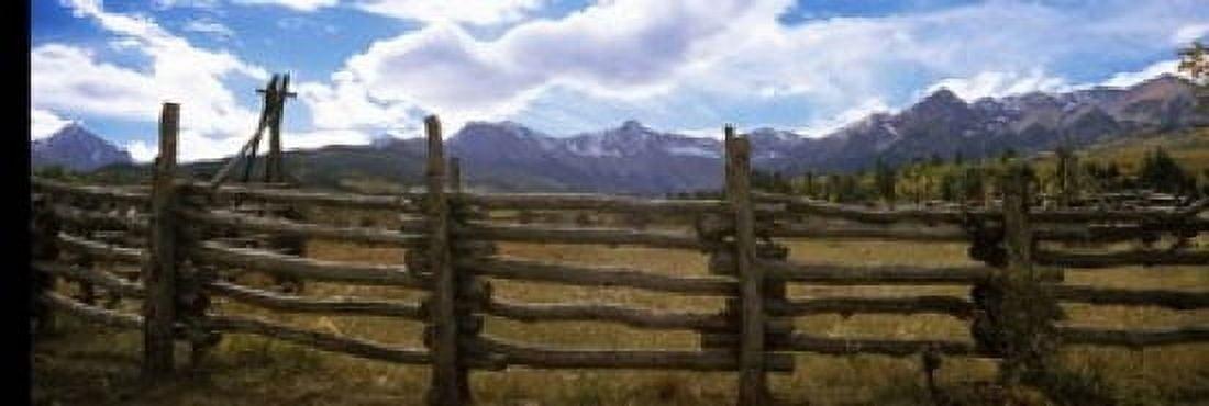 Fence in a field State Highway 62 Ridgway Colorado USA Canvas Art - Panoramic Images (18 x 6)