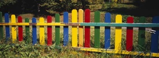 Fence in a park Germany Canvas Art - Panoramic Images (36 x 13)