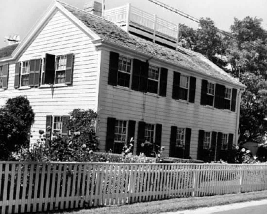 Fence in front of a house Emily Post House Edgartown Marthas Vineyard Massachusetts USA Canvas Art - (18 x 24)