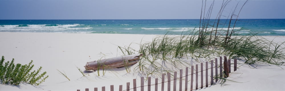 Fence on the beach Alabama Gulf of Mexico USA Canvas Art - Panoramic Images (27 x 9)
