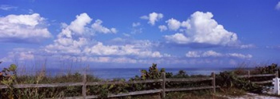 Fence on the beach Tampa Bay Gulf Of Mexico Anna Maria Island Manatee County Florida USA Canvas Art - Panoramic Images (18 x 7)