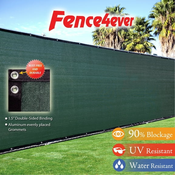 Fence4ever Dark Green 8'x25' Fence Privacy Screen Windscreen Shade Cover Mesh Fabric Tarp
