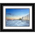 thumbnail image 1 of Fenced Sunset 2x Matted 24x20 Black Ornate Framed Art Print by Rowland, Joseph, 1 of 2