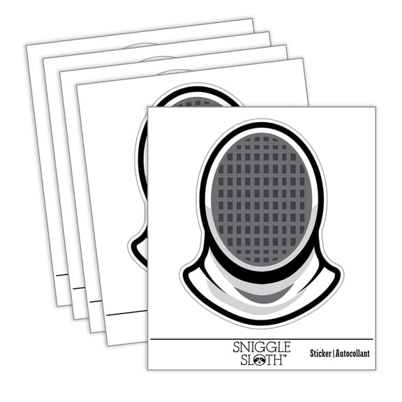 Fencer Fencing Mask Helmet Car Window Bumper Water Bottle Phone Tablet Laptop Waterproof Vinyl Decal Sticker Set 5-Pack - Gloss Finish - 2.0"