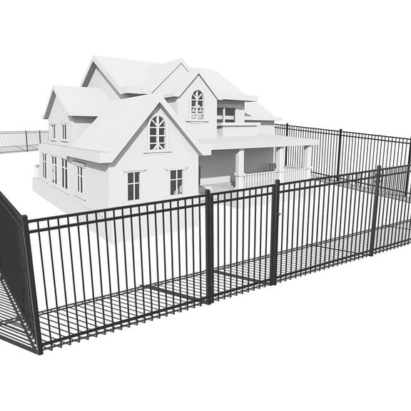 Fencer Wire 100FT Heavy Duty Flat Top Fence Barrier Kit, Anti-Rust Metal Steel Fence with 6FT Height X 8FT Width Panels, Gate, Posts, Connectors, 2” Diameter Outdoor Fencing for Yard, Pool, Patio