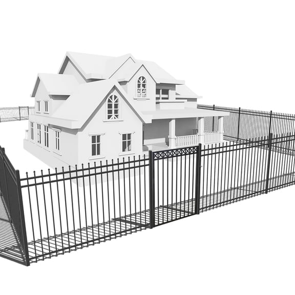 Fencer Wire 100FT Heavy Duty Pinnacle Fence Barrier Kit, Anti-Rust Metal Steel Fence with 5FT Height X 8FT Width Panels, with Decorative Fence Gate, Posts, Connectors, Outdoor Fencing for Yard