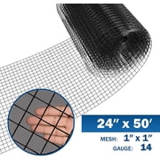 Fencer Wire 14 Gauge Black Vinyl Coated Welded Wire Mesh Size 1 inch by 1 inch 2 ft. x 50 ft.