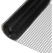 Fencer Wire 16 Gauge Black Vinyl Coated Welded Wire Mesh, 1  x 1  Mesh Size for Home and Garden Fence and Pet Enclosures Protect Chickens Rabbits and Farmed Animals