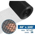 thumbnail image 1 of Fencer Wire 16 Gauge Black Vinyl Coated Welded Wire Mesh Size 0.5 inch by 1 inch (4 ft. x 100 ft.), 1 of 6