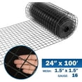 thumbnail image 1 of Fencer Wire 16 Gauge Black Vinyl Coated Welded Wire Mesh Size 1.5 inch by 1.5 inch (2 ft. x 100 ft.), 1 of 6