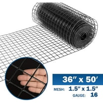 Fencer Wire 16 Gauge Black Vinyl Coated Welded Wire Mesh Size 1.5 inch by 1.5 inch (3 ft. x 50 ft.)