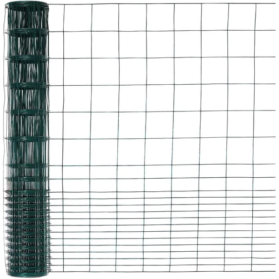 Fencer Wire 16 Gauge Green Vinyl Coated Rabbit Guard Fence, Poultry Fencing Wire Roll for Garden Yard Vegetable Plant, Protecting Against Rabbits, and Other Small Animals Damage (40 in. x 50 ft.)