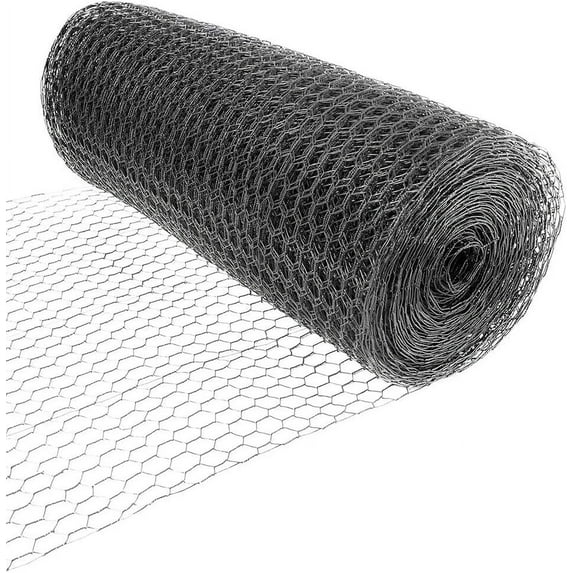 Fencer Wire 16 Gauge Vinyl Coated Hex/Poultry Netting Mesh 1.5" (4 ft. x 150 ft. Black)