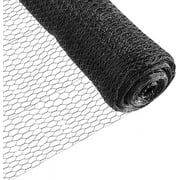 Fencer Wire 20 Gauge Black Vinyl Coated Poultry Hex Netting with 1 inch Mesh 6 ft. x 150 ft.