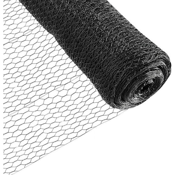 Fencer Wire 20 Gauge Black Vinyl Coated Poultry Hex Netting with 1 inch Mesh (6 ft. x 150 ft.)