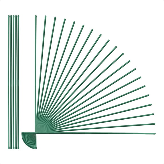 Fencer Wire 25 Pack of 4ft / 48 Inch Durable Metal Plant Supports Garden Stakes, Plant Stakes, Garden Poles for Outdoor & Indoor, Plant Support and Sticks for Tomato, Potted Plants, Beans, Cucumbers