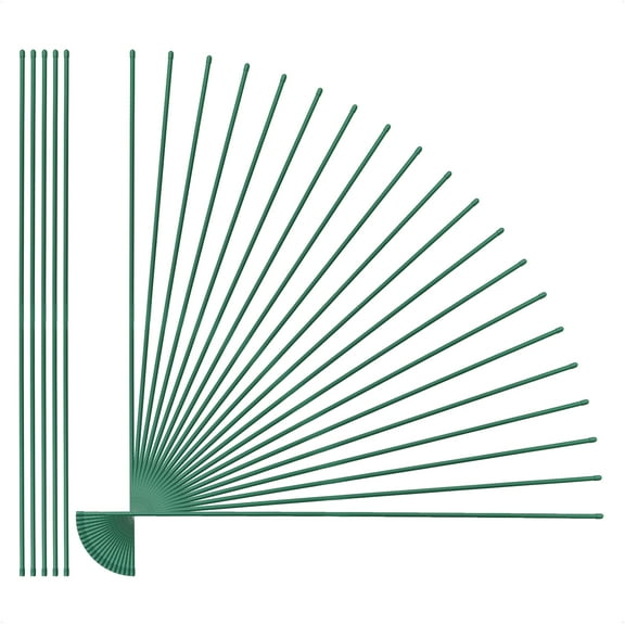 Fencer Wire 25 Pack of 5ft / 60 Inch Durable Metal Plant Supports Garden Stakes, Plant Stakes, Garden Poles for Outdoor & Indoor, Plant Support and Sticks for Tomato, Potted Plants, Beans, Cucumbers