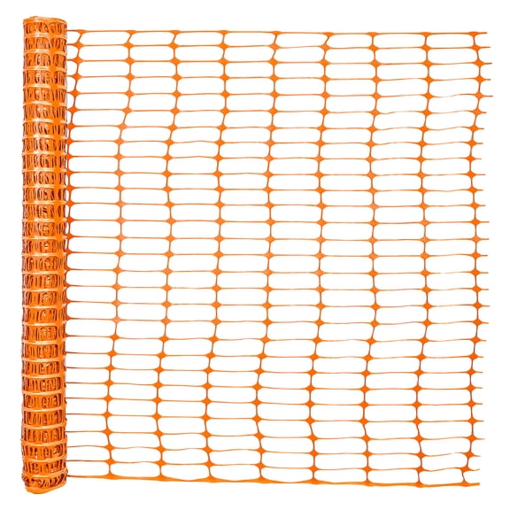 Fencer Wire 4 ft. Safety Fence, 100 ft. Orange Plastic Fencing Roll for Construction Fencing, Pet Fencing and Event Fencing, 4 cm x 10 cm Mesh