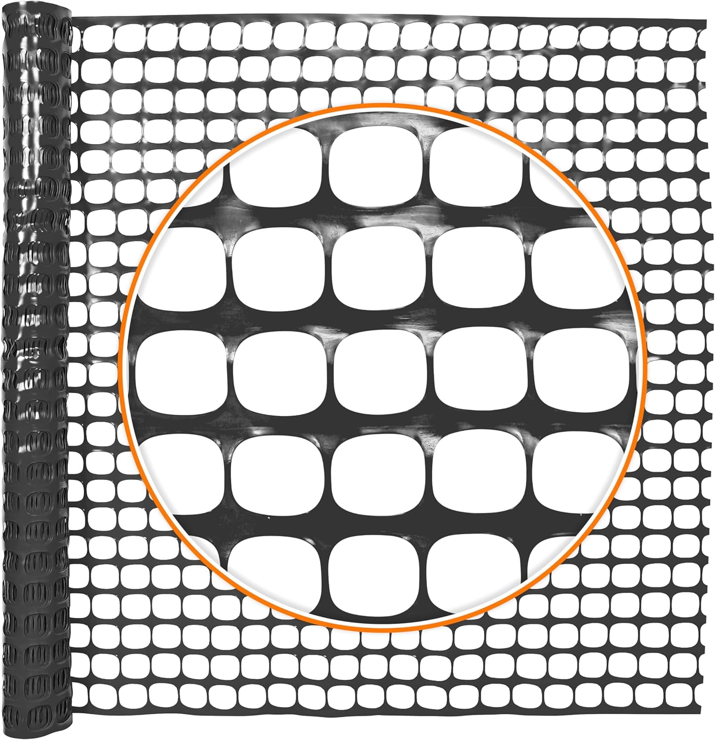Fencer Wire 4 ft. x 100 ft. Outdoor Snow Fence, Plastic Safety Mesh, Temporary Garden Netting for Poultry, Rabbits, Chicken & Dogs, Opening Mesh Size 1.6" x 1.6" (Black)