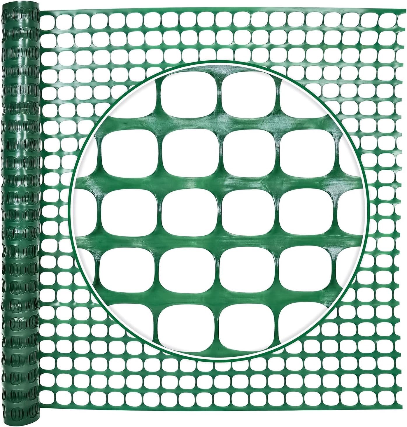 Fencer Wire 4 ft. x 100 ft. Outdoor Snow Fence, Plastic Safety Mesh, Temporary Garden Netting for Poultry, Rabbits, Chicken & Dogs, Opening Mesh Size 1.6" x 1.6" (Green)