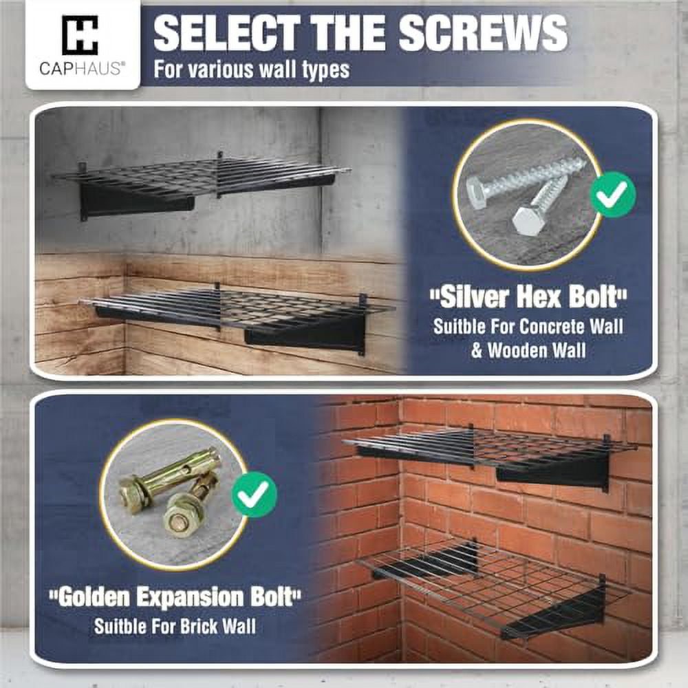 Fencer Wire 48 in. W x 18 in. D Wall Mounted Garage Wall Shelving w/ 2