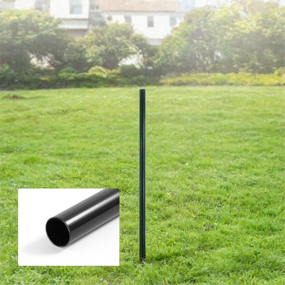 Fencer Wire 6 FT Black Chain Link Fence Line Round Post, Line Post with 1-7/8” Outside Diameter, Chain Link Fence Parts, Hardware, Accessories, Pack of 20