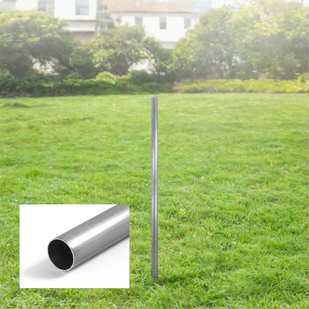 Fencer Wire 6 FT Galvanized Chain Link Fence Line Round Post, Line