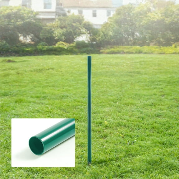 Fencer Wire 6 FT Green Chain Link Fence Line Round Post, Line Post with 1-7/8” Outside Diameter, Chain Link Fence Parts, Hardware, Accessories, Single