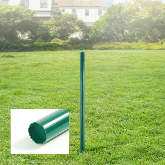 Fencer Wire 6 FT Green Chain Link Fence Terminal Post, Terminal Post with 2-3/8” Outside Diameter, Chain Link Fence Parts, Hardware, Accessories, Single