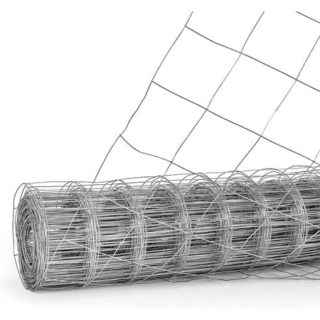 Fencer Wire 6 ft. x 100 ft. Galvanized Welded Wire Fence with 4" x 4" Square Opening, 16 Gauge Wire Mesh Fence Roll for Vegetables Garden Netting Chicken Coop Animal Enclosure