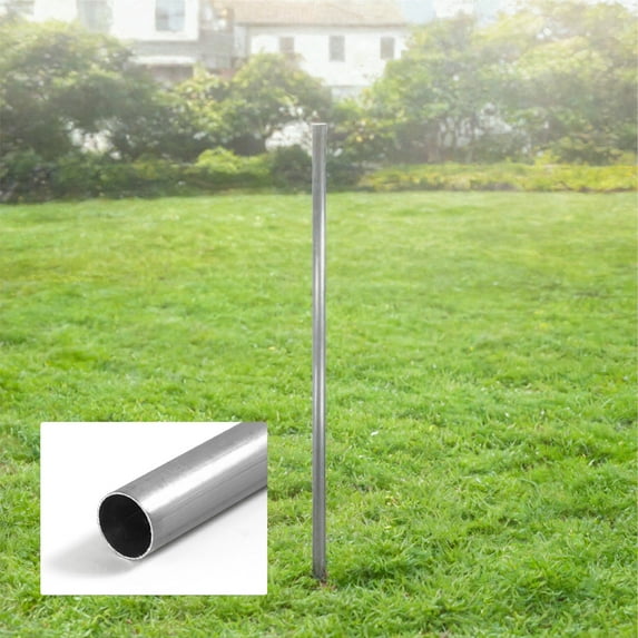 Fencer Wire 7 FT Galvanized Chain Link Fence Line Round Post, Line Post with 1-7/8” Outside Diameter, Chain Link Fence Parts, Hardware, Accessories, Single