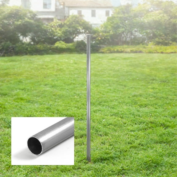 Fencer Wire 7 FT Galvanized Chain Link Fence Line Round Post, Line Post with 1-7/8” Outside Diameter, Chain Link Fence Parts, Hardware, Accessories, Single