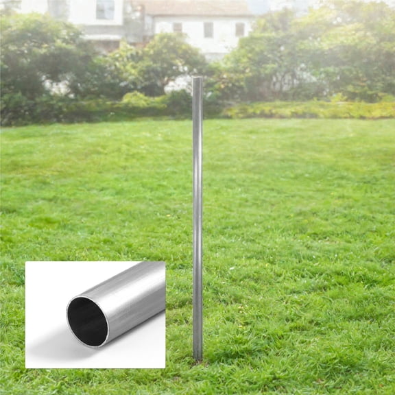Fencer Wire 7 FT Galvanized Chain Link Fence Terminal Post, Terminal Post with 2-3/8” Outside Diameter, Chain Link Fence Parts, Hardware, Accessories, Pack of 5