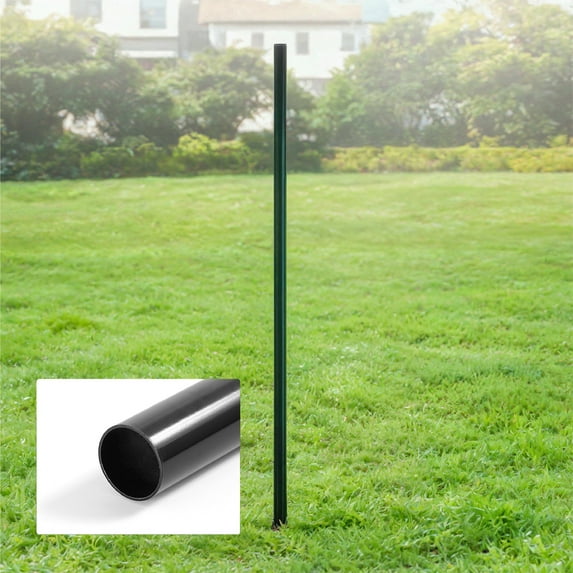 Fencer Wire 8 FT Black Chain Link Fence Terminal Post, Terminal Post with 2-3/8” Outside Diameter, Chain Link Fence Parts, Hardware, Accessories, Pack of 20